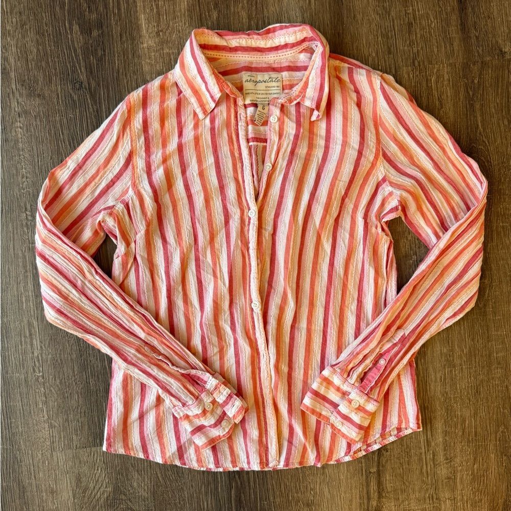 Vintage Aeropostale Striped Button Up